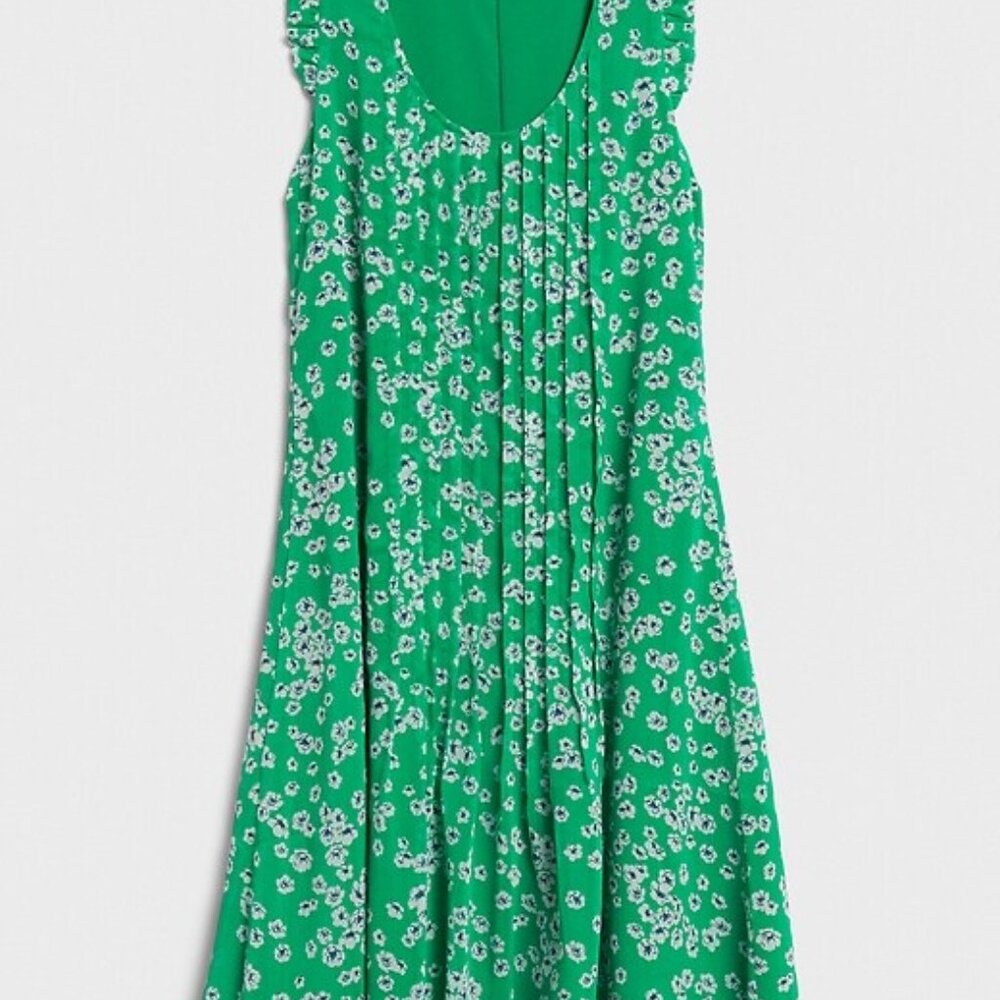 Banana Republic Green Floral Sleeveless Dress – Size 8